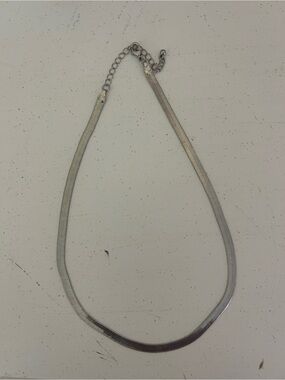 Silver Herringbone Chain Necklace